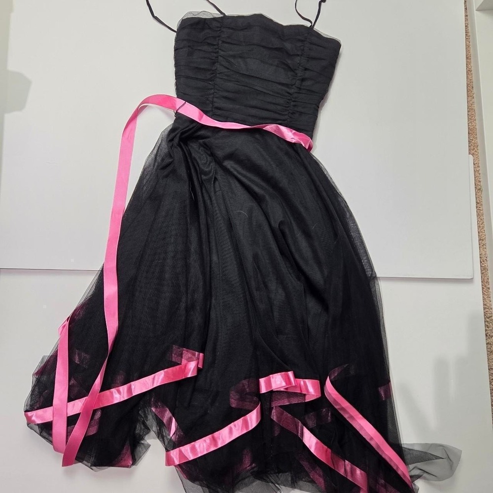 NWT Fiesta Black Dress with Pink Tulle Dress Size Small